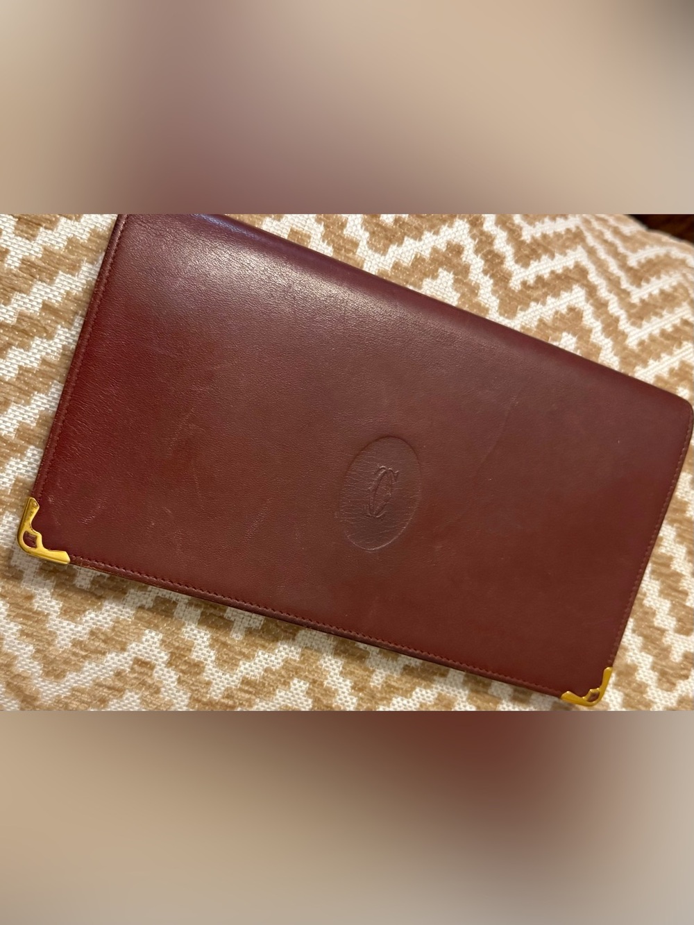 Vintage Cartier Must de Cartier Burgundy Long Wallet / Clutch ✨